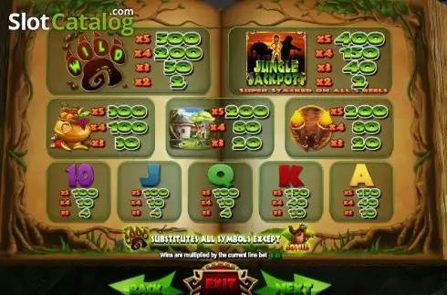 Πίνακας πληρωμών 2. Jungle Jackpots Κουλοχέρης