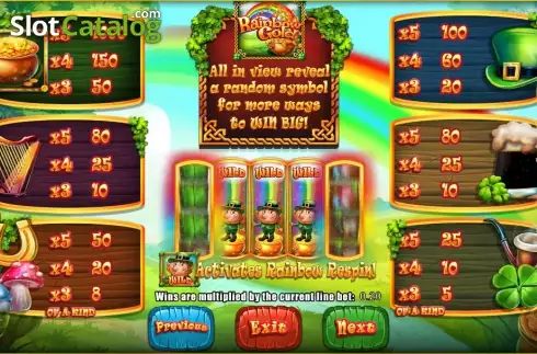 Πίνακας πληρωμών 1. Slots O' Gold Κουλοχέρης 