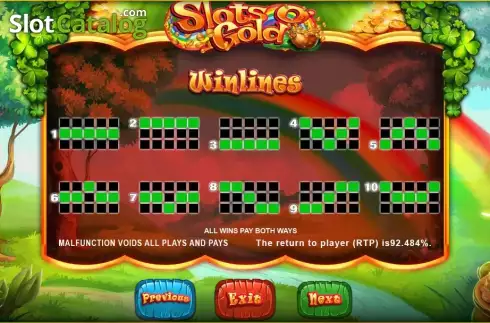 Πίνακας πληρωμών 2. Slots O' Gold Κουλοχέρης 