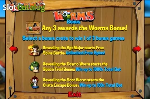 Οθόνη3. Worms (Blueprint) Κουλοχέρης