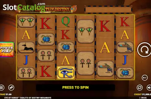 Οθόνη2. Eye of Horus Tablets of Destiny Megaways Κουλοχέρης