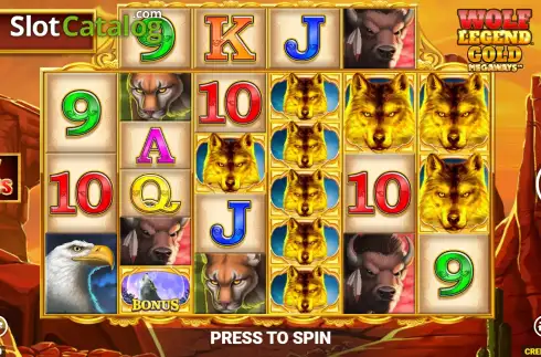 Οθόνη2. Wolf Legend Gold Megaways Κουλοχέρης
