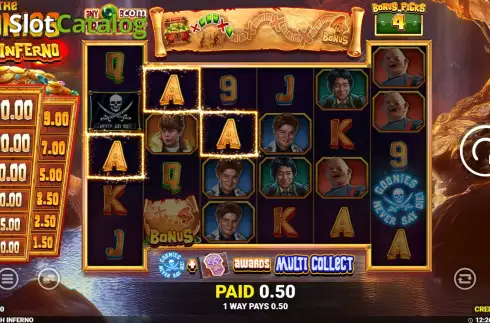 Οθόνη3. The Goonies Cash Inferno Κουλοχέρης 