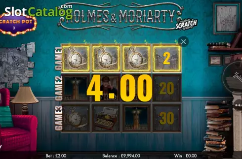 Οθόνη5. Holmes and Moriarty Scratch Κουλοχέρης