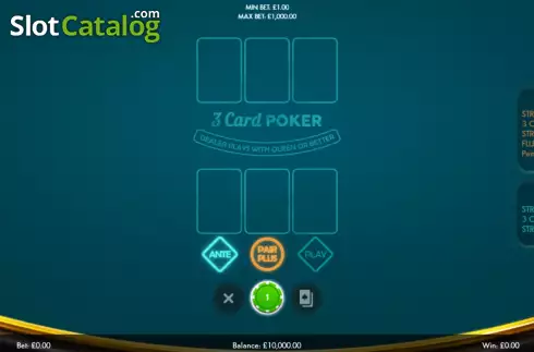 Οθόνη2. Three Card Poker (Boldplay) Κουλοχέρης