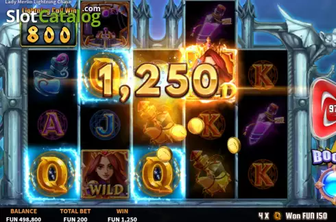 Οθόνη5. Lady Merlin Lightning Chase Κουλοχέρης