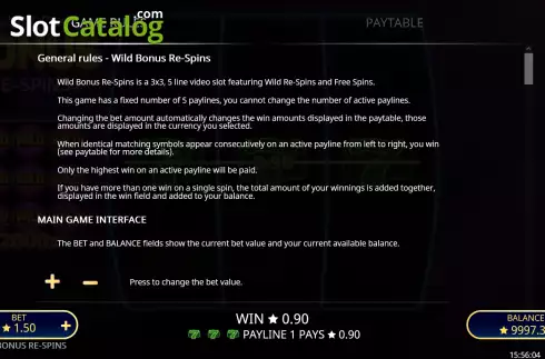 Οθόνη5. Wild Bonus Re-Spins Κουλοχέρης