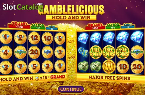 Οθόνη2. Gamblelicious Hold and Win Κουλοχέρης