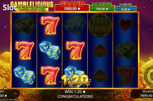 Οθόνη5. Gamblelicious Hold and Win Κουλοχέρης