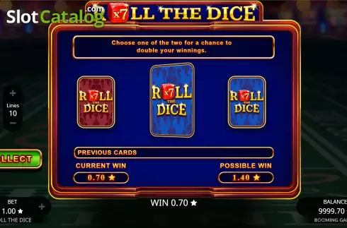 Οθόνη5. Roll the Dice (Booming Games) Κουλοχέρης