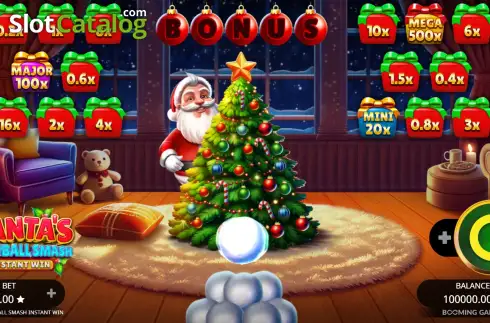 Οθόνη2. Santas Snowball Smash Instant Win Κουλοχέρης 