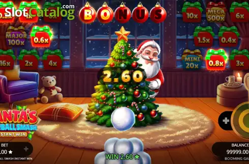 Οθόνη3. Santas Snowball Smash Instant Win Κουλοχέρης 