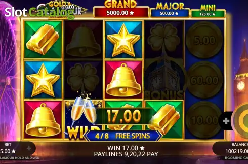 Οθόνη3. Gold & Glamour Hold and Win Κουλοχέρης