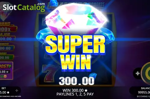 Οθόνη3. Diamonds Diamonds Diamonds Hold and Win Κουλοχέρης