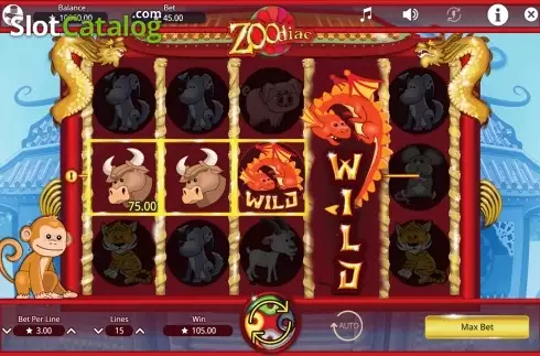 Οθόνη3. Zoodiac (Booming Games) Κουλοχέρης 