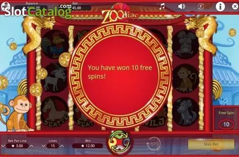 Οθόνη7. Zoodiac (Booming Games) Κουλοχέρης 
