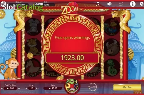 Οθόνη9. Zoodiac (Booming Games) Κουλοχέρης 