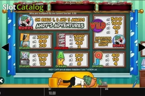Οθόνη7. Andy Capp Jackpot King Κουλοχέρης