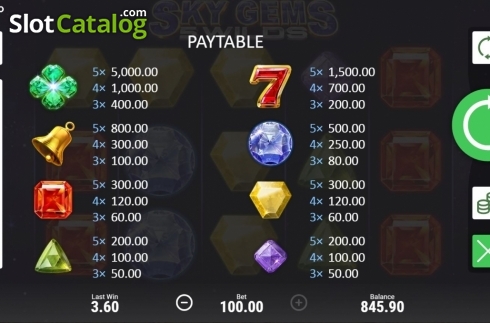 Οθόνη8. Sky Gems: 5 Wilds Κουλοχέρης