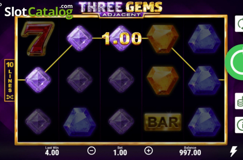Οθόνη4. Three Gems Κουλοχέρης