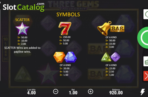 Οθόνη8. Three Gems Κουλοχέρης