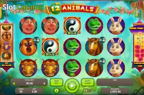 Οθόνη2. 12 Animals (Booongo) Κουλοχέρης