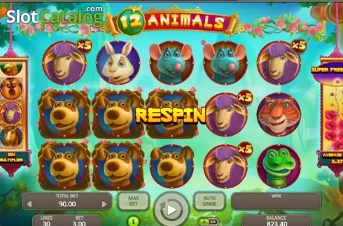 Οθόνη3. 12 Animals (Booongo) Κουλοχέρης