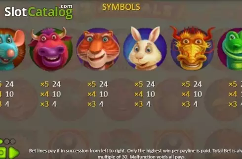 Οθόνη6. 12 Animals (Booongo) Κουλοχέρης