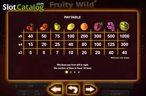 Οθόνη7. Fruity Wild Κουλοχέρης