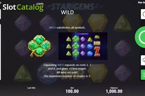 Οθόνη6. Star Gems (Booongo) Κουλοχέρης