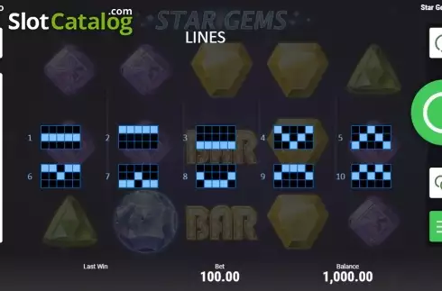 Οθόνη9. Star Gems (Booongo) Κουλοχέρης