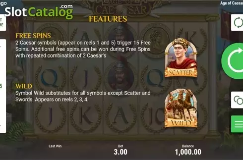 Οθόνη9. Age of Caesar (Booongo) Κουλοχέρης 