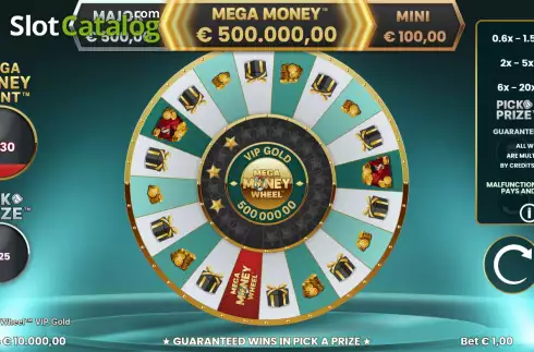 Οθόνη2. Mega Money Wheel VIP Gold Κουλοχέρης