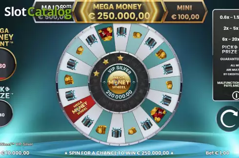 Οθόνη2. Mega Money Wheel VIP Silver Κουλοχέρης