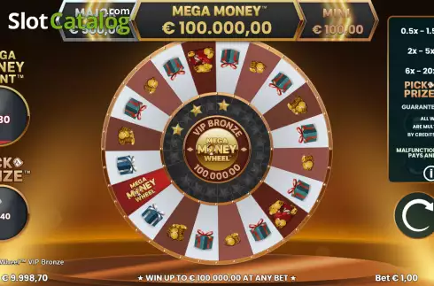Οθόνη2. Mega Money Wheel VIP Bronze Κουλοχέρης