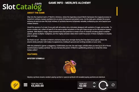Οθόνη7. Merlin's Alchemy Κουλοχέρης 