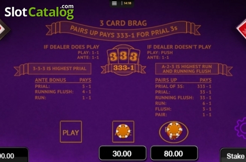 Οθόνη2. 3 Card Brag (CORE Gaming) Κουλοχέρης
