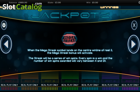 Πίνακας πληρωμών 3. Jackpotz Κουλοχέρης