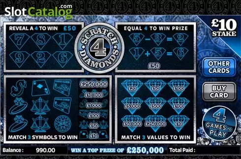 Οθόνη2. Scratch 4 Diamonds Κουλοχέρης