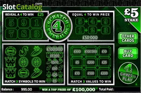 Οθόνη2. Scratch 4 Emeralds Κουλοχέρης