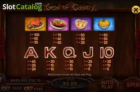 Οθόνη5. God of Cookery (CQ9Gaming) Κουλοχέρης 