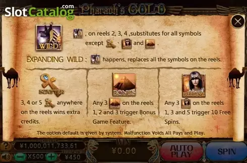 Οθόνη5. Pharaohs Gold (CQ9 Gaming) Κουλοχέρης