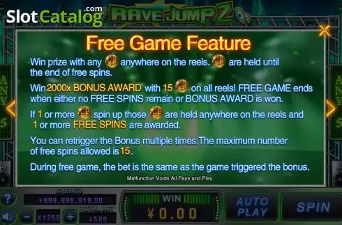 Οθόνη7. Rave Jump 2 Κουλοχέρης