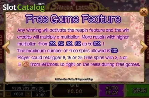 Οθόνη7. Sakura Legend Κουλοχέρης