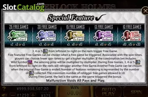 Οθόνη6. Sherlock Holmes (CQ9Gaming) Κουλοχέρης