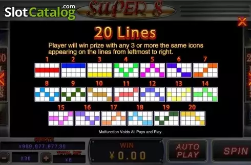 Οθόνη5. Super 8 (CQ9 Gaming) Κουλοχέρης
