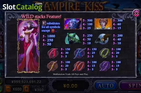 Οθόνη4. Vampire Kiss (CQ9Gaming) Κουλοχέρης