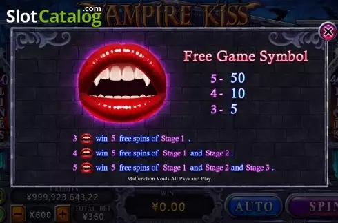 Οθόνη5. Vampire Kiss (CQ9Gaming) Κουλοχέρης