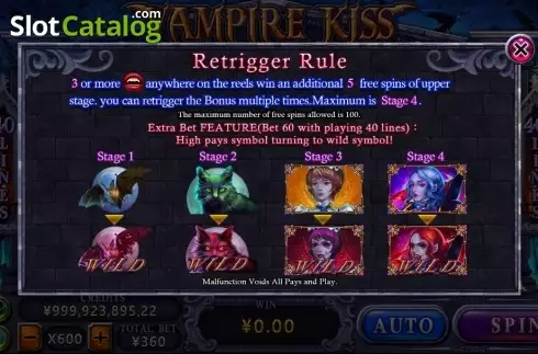 Οθόνη6. Vampire Kiss (CQ9Gaming) Κουλοχέρης