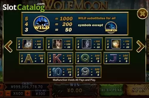Οθόνη4. Wolf Moon (CQ9Gaming) Κουλοχέρης